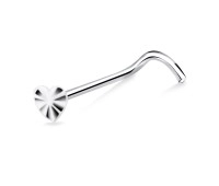 Hearts Twinkle Silver Curved Nose Stud NSKB-771